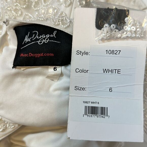 NEW Mac Duggal 10827 women’s embellished sheath knee length lined dress size 6 - Picture 12 of 14